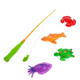 Рыбалка «Весёлая рыбалка», 4 рыбки, цвета МИКС, в пакете