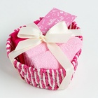 Салфетки махровые декоративные «Этель. Сердечко», 4 шт., 30×30 см, хлопок 100%, фуксия - фото 23536523