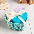 Салфетки махровые декоративные «Этель. Сердечко», 4 шт., 30×30 см, хлопок 100%, голубые - Фото 3