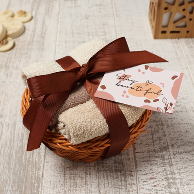 Салфетки махровые декоративные «Этель. Весеннее настроение», 3 шт., 30×30 см, коричневые