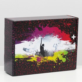 Подарочная коробка двусторонняя «Краски» 27×21×9 см