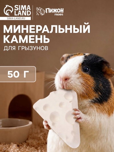 Минеральный камень для грызунов «Пижон», сыр, 50 г
