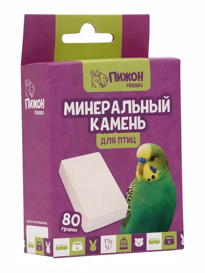 Минеральный камень для птиц «Пижон», блок, 80 г
