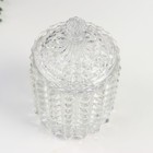 Шкатулка стекло цилиндр "Пузырьки и купол" прозрачный 16х8,5х8,5 см - Фото 2
