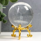 Сувенир стекло "Олень" d=6 см ажурная подставка 8,5х6х6 см - фото 25269333