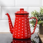 Кофейник эмалированный «Горошек», 1,2 л, 20×12×20,5 см, индукция, цвет красный - Фото 4