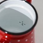 Кофейник «Горошек», 1,5 л, 21,5×13×21,5 см, цвет красный - Фото 3