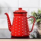 Кофейник «Горошек», 1,5 л, 21,5×13×21,5 см, цвет красный - Фото 5