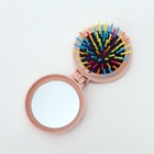 Расчёска массажная «Мягкие зверята», складная, с зеркалом, d=7.5 см, МИКС - Фото 4