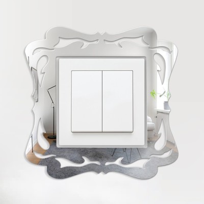 Наклейка интерьерная зеркальная на выключатель TAKE IT EASY «Перо», декор настенный, 15×15 см