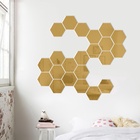 Зеркало настенное «Соты», на клеевой основе, акриловое, 21 шт., 8×7 см, цвет золотой - Фото 3