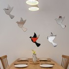 Наклейки интерьерные "Пташки", зеркальные, декор на стену, набор 10 шт, шт 12 х 8.7 см - фото 5894289