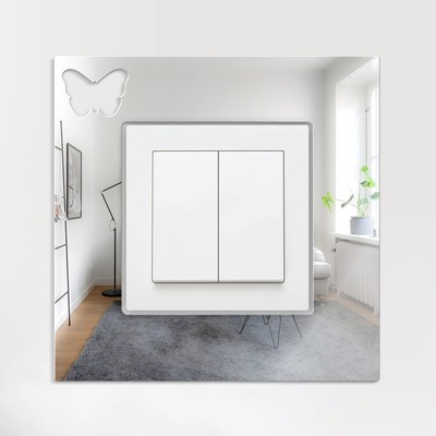 Наклейка интерьерная зеркальная на выключатель TAKE IT EASY «Бабочка», декор настенный, 15×15 см