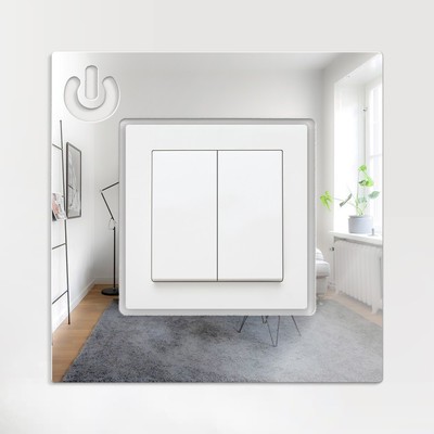 Наклейка интерьерная зеркальная на выключатель TAKE IT EASY «Вкл/выкл», декор настенный, 15×15 см