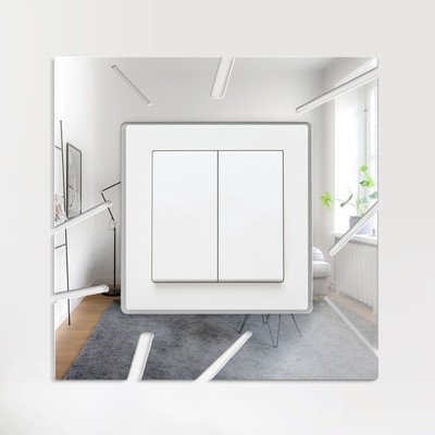 Наклейка интерьерная зеркальная на выключатель TAKE IT EASY «Гранж», декор настенный, 15×15 см