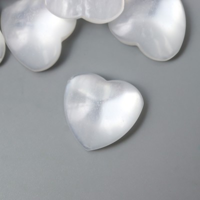 Топсы для творчества пластик "Сердечки" перламутр набор 10 шт 1,6х1,6 см