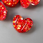 Декор для творчества пластик "Сердечко рыжее" кристалл 1,2х1,1 см - фото 318732078