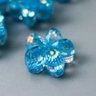 Декор для творчества пластик "Цветочек голубой" перламутр 1,2х1,2 см - Фото 2