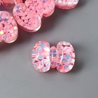 Декор для творчества пластик "Нежно-розовый бантик" кристалл 1х1,4 см - фото 321311869