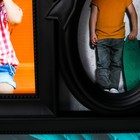 Фоторамка пластик на 4 фото 9х13, 10х15, 13х18 см "Бант и вензель" чёрная 35,5х38 см - фото 21440436