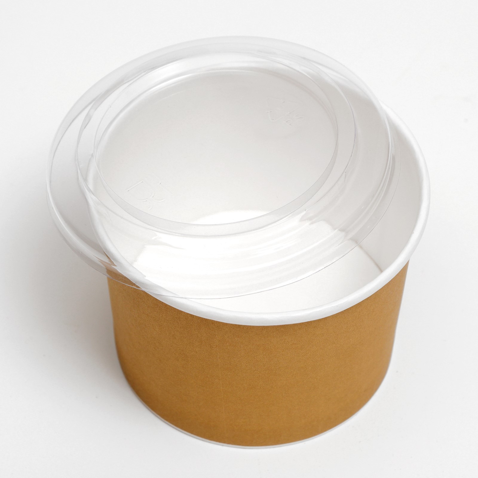 Контейнер круглый, с пластиковой крышкой, крафт, 250 мл (7480969 ...