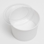 Контейнер круглый, с пластиковой крышкой, белый, 250 мл 7480970