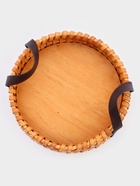 Поднос-корзинка для завтрака Доляна «Массив», с ручками из искусственной кожи, d=25 см - Фото 6