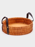 Поднос-корзинка для завтрака Доляна «Массив», с ручками из искусственной кожи, d=29 см - Фото 1