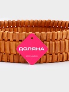 Поднос-корзинка для завтрака Доляна «Массив», с ручками из искусственной кожи, d=29 см - Фото 6