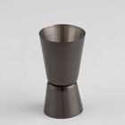 Джиггер Доляна «Металлик», 15/30 мл, нержавеющая сталь, тёмно-серый - Фото 1