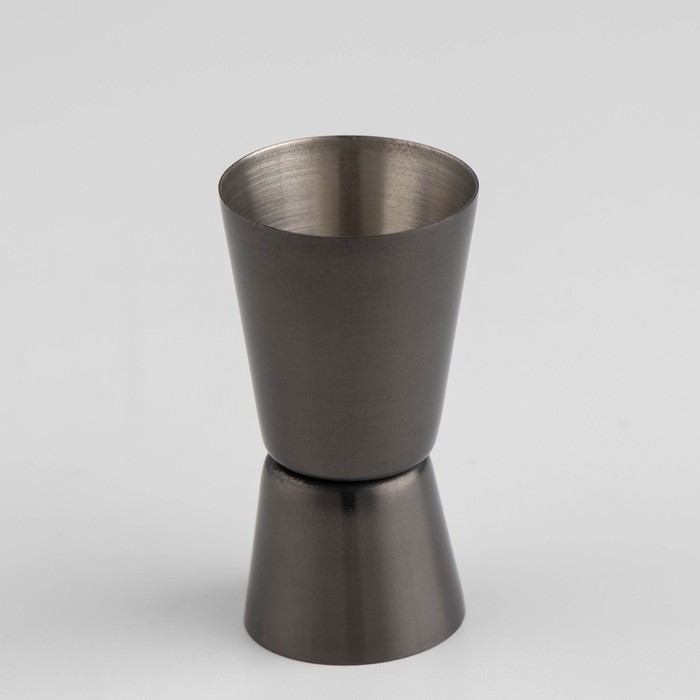 Джиггер Доляна «Металлик», 15/30 мл, нержавеющая сталь, тёмно-серый - Фото 1