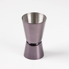 Джиггер Доляна «Металлик», 15/30 мл, нержавеющая сталь, тёмно-серый - Фото 2