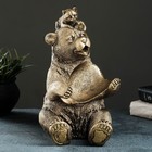 Подставка под бутылку "Медведь с енотом" 30х15х21 см, бронза с позолотой 7502014