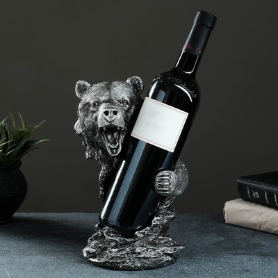 Подставка для бутылки «Медведь», 25×14×15 см, сталь