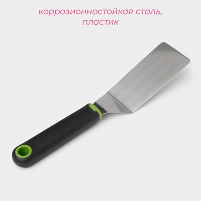 Лопатка кухонная для пиццы Доляна Lime, 25×5 см, чёрно-зелёная