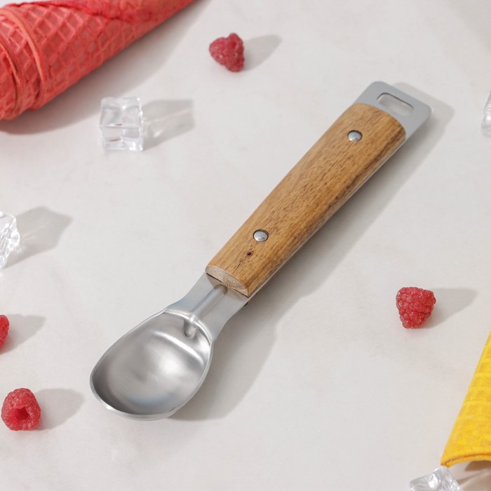 Ложка для мороженого Доляна «Дровосек», нержавеющая сталь, цвет хромированный - Фото 1