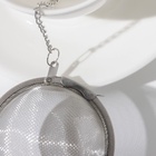 Ситечко для чая Доляна, d=7 см, нержавеющая сталь, серебристое - Фото 3