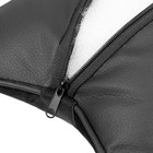 Подушка автомобильная косточка, на подголовник, 27×17 см, велюр, чёрный с строчкой - Фото 4