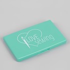 Игольница магнитная, 11×6.5 см, надпись МИКС, бирюзовая - Фото 3