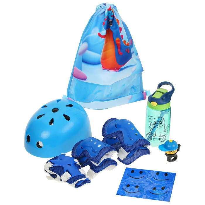 Набор спортивный «Динозаврик», шлем, защита, аксессуары - Фото 1