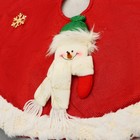 Полянка под ёлку "Сияние полос" Снеговик и снежинки, d-60 см, бело-красный - Фото 2