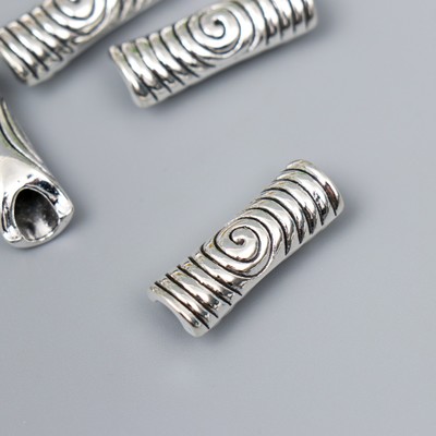 Бусина для творчества металл "Спираль" серебро G470B705 1х2,8 см
