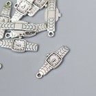 Декор для творчества металл "Наручные мужские часы" серебро G116B925 2,3х0,9 см - фото 10829511