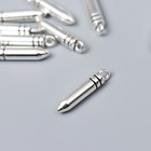 Декор для творчества металл "Пуля - 2 насечки" серебро G203B1218 2,4х0,5 см - фото 9505419