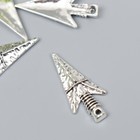 Декор для творчества металл "Наконечник стрелы" серебро G280B560 3,6х1,7 см - фото 9505425