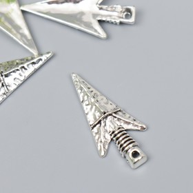 Декор для творчества металл "Наконечник стрелы" серебро G280B560 3,6х1,7 см