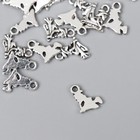 Декор металл для творчества "Ведьма на метле" серебро G039B931 набор 30 шт 1,1х0,9 см - фото 21441207