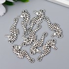 Декор металл для творчества "Морской конёк" серебро G265B795 3,3х1,7 см (комплект 8 шт) - фото 21441320