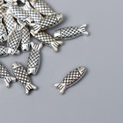 Бусина для творчества металл «Рыба» серебро, 0.5×1.5 см 7006407