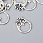 Декор для творчества металл «Филин пузырь», под серебро, 2.2?1.8 см (комплект 12 шт) - фото 50167687